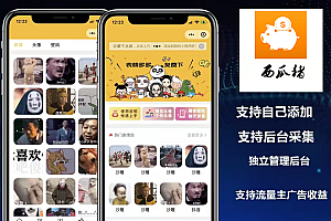 西瓜猪表情包壁纸取图制作套图流量主小程序/表情包小程序公众号开发/流量主小程序开发