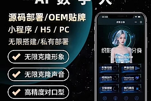 AI数字人源码系统，支持小程序、H5、PC端，OEM贴牌